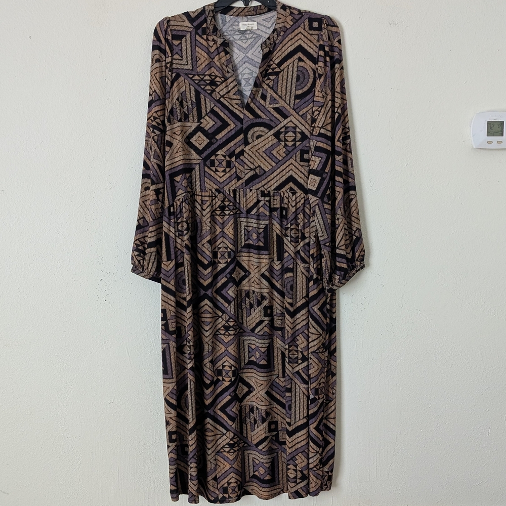 World Market Geometric Print Dress, Size S/M, FLAW AS IS
